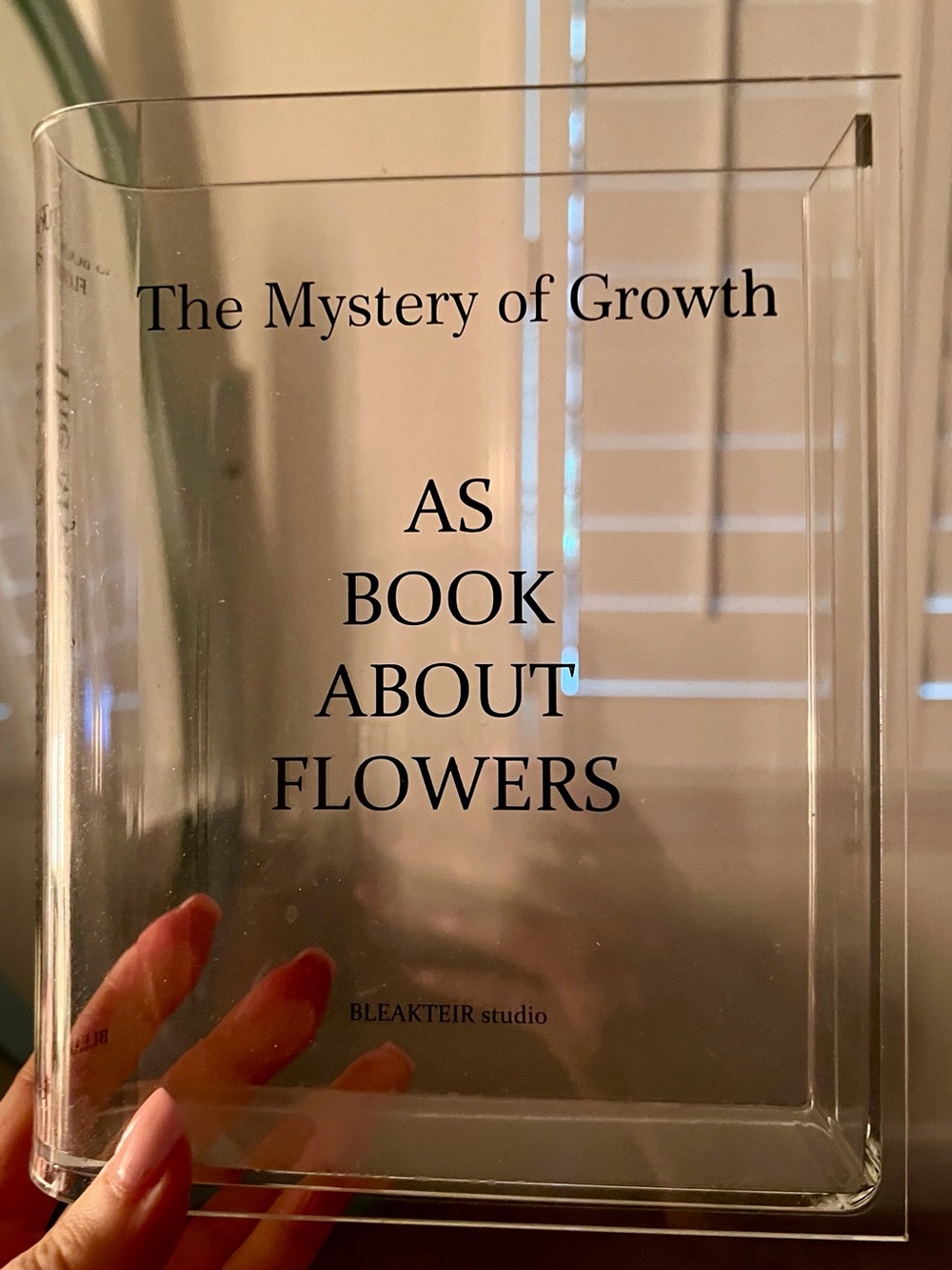 Clear Acrylic Decorative Vase - Transparent with White Text